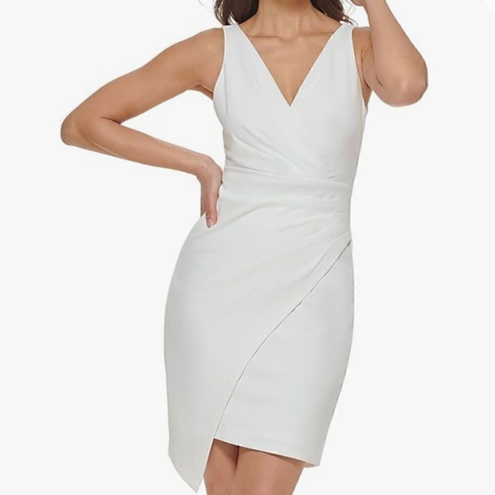 Guess Ivory Origami Sheath Sleeveless Dress Size 14